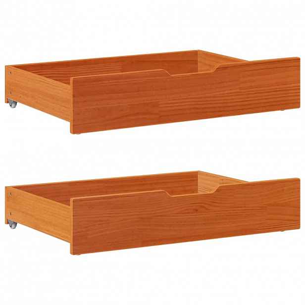 vidaXL Zásuvky pod postel 2 ks voskově hnědé 80x55x17cm masiv borovice
