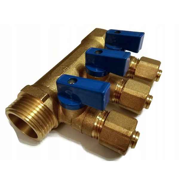 Rozdělovač Pex 1''x16mm x 3 Sekce Pro Studenou Vodu