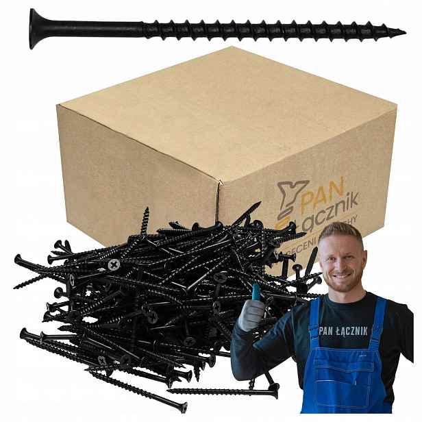 Šrouby do dřeva Gk 4,2x70mm černé Ph2 Fosfátované 10kg Pan Łącznik