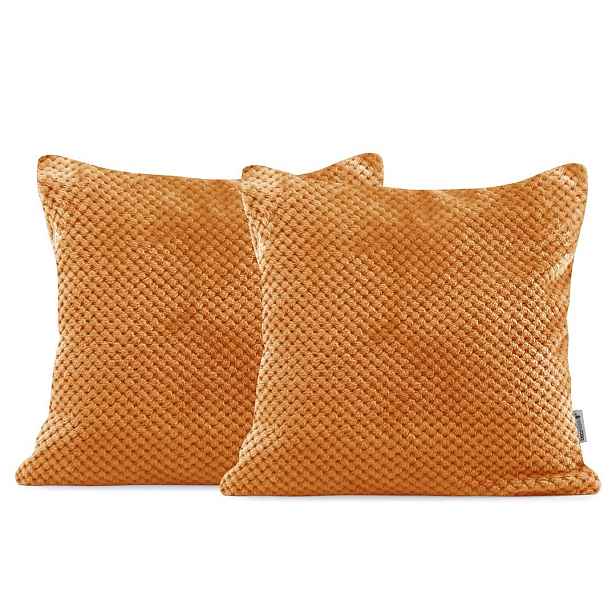 Restilo Povlaky na polštáře HENRY 2 ks 45x45 cm cihlově oranžové, velikost 45x45