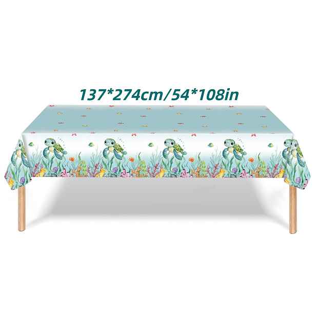 TEMU 1 ks ubrus s mořské želvy, obdélníkový 54 x 108 palců, vhodný pro plážové oslavy, dekorace na baby shower, narozeniny, léto