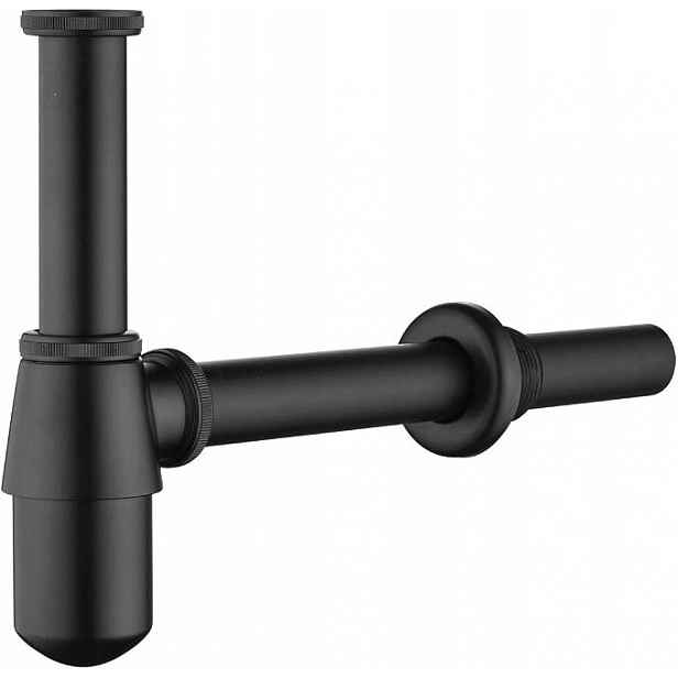 Umyvadlový sifon mosazný nastavitelný 1 1/4 palce 32 mm černý matný