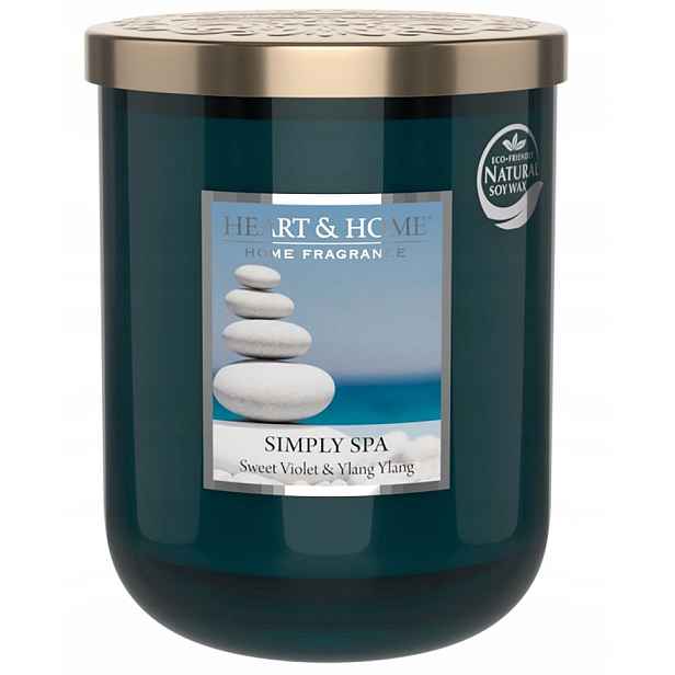 Velká Svíčka Heart & Home Simply Spa Sweet Violet & Ylang Ylang