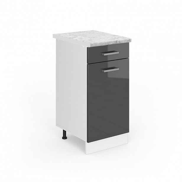 Vicco SPODNÍ SKŘÍŇKA KUCHYŇSKÉ LINKY R-Line Antracitový vysoký lesk 40 cm s pracovní deskou