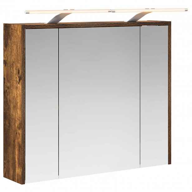 vidaXL Koupelnová zrcadlová skříň Kouřový dub 73,5 x 16 x 62,5 cm