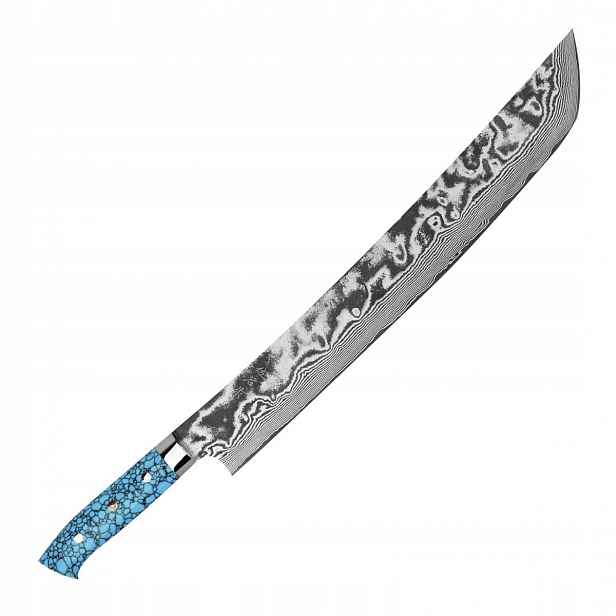 Takeshi Saji Btq R-2 Damascus Nůž Sakimaru 39 cm