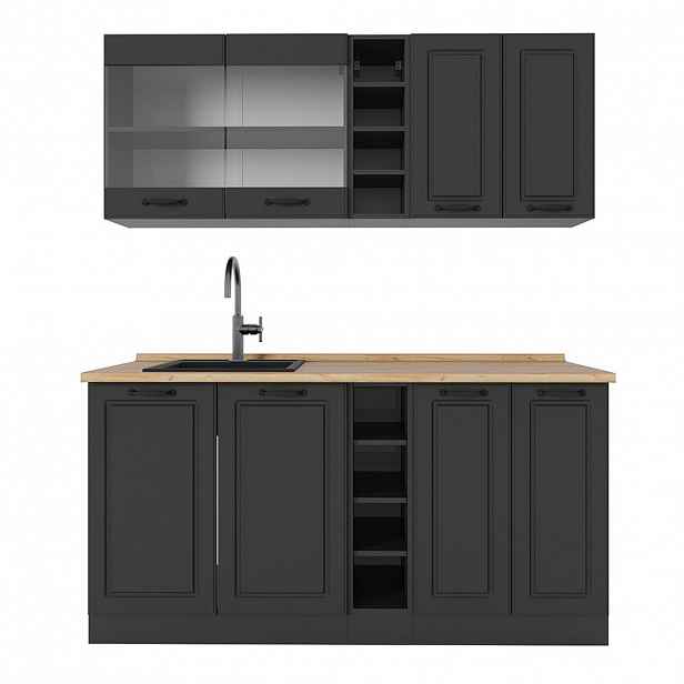 Vicco JEDNOTKOVÁ KUCHYNĚ R-Line Antracitový venkovský dům/antracit 160 cm , PD Dub