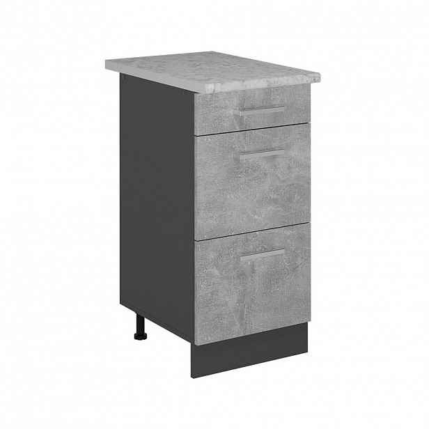 Vicco SPODNÍ SKŘÍŇKA KUCHYŇSKÉ LINKY R-Line Beton 40 cm se zásuvkami, AP mramor