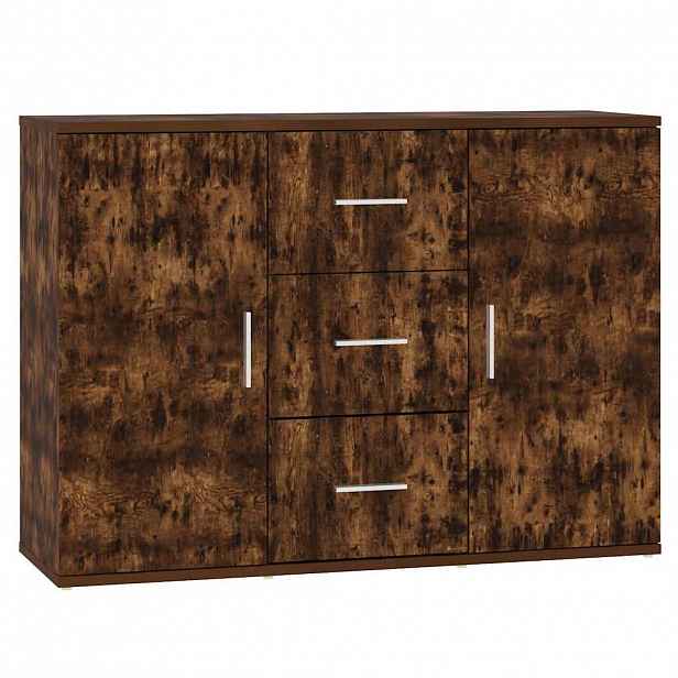vidaXL Příborník kouřový dub 91 x 29,5 x 65 cm kompozitní dřevo