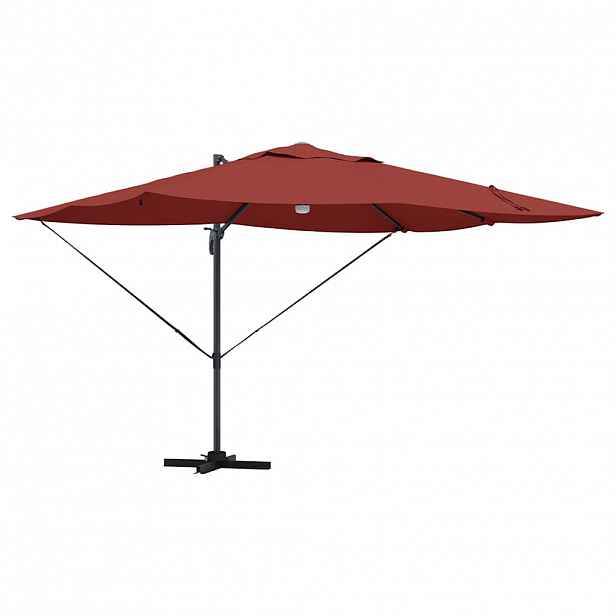 vidaXL Slunečník Cihlová 351 x 250 x 253 cm Polyester a hliník