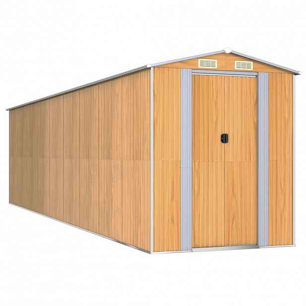 vidaXL Zahradní kůlna světle hnědá 192x772x223 cm pozinkovaná ocel