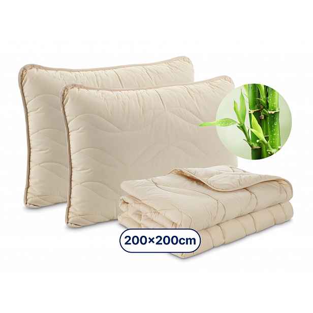 Dormeo Bamboo klasický polštář (2x 50x70 cm) + Dormeo Bamboo přikrývka (200x200 cm)