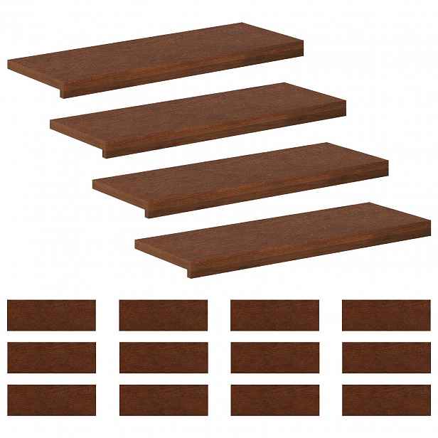 vidaXL Schodové nášlapy 16 ks 80 x 30 x 2 cm Tmavě hnědá