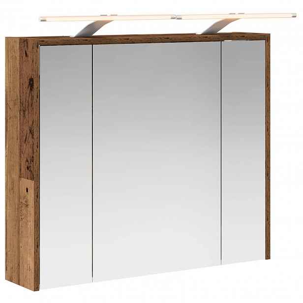 vidaXL Koupelnová zrcadlová skříň Staré dřevo 73,5 x 16 x 62,5 cm