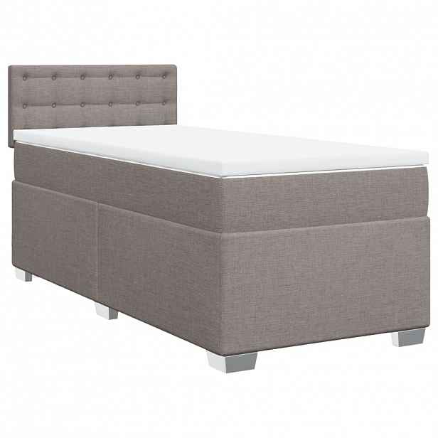 vidaXL Box spring postel s matrací taupe 90x190 cm textil