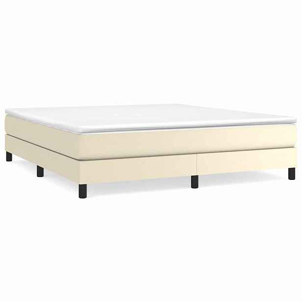 vidaXL Rám postele s boxspringem krémový 180x200 cm umělá kůže