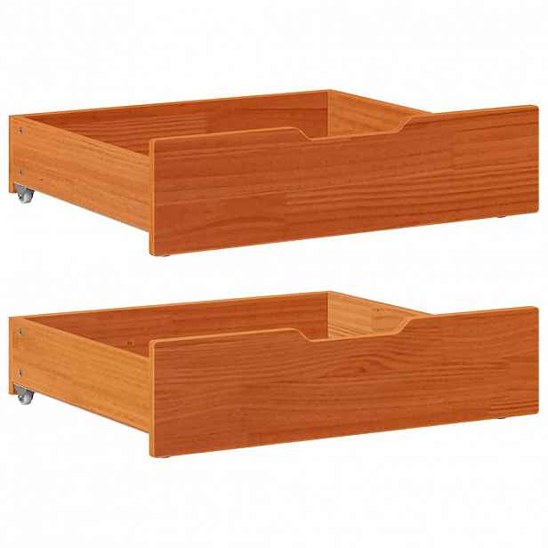 vidaXL Zásuvky pod postel 2 ks voskově hnědé 65x55x17cm masiv borovice