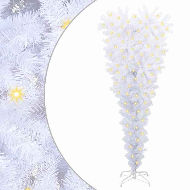 vidaXL Umělý vánoční stromeček s stojanem Bílá 120 cm PVC a ocel