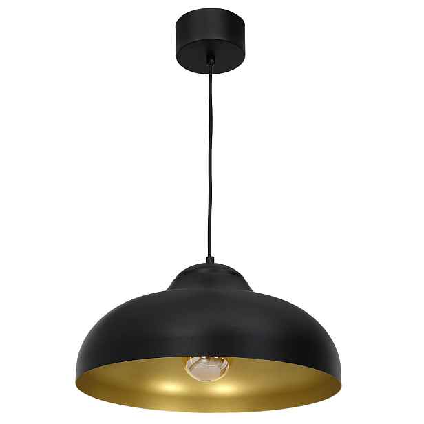Luminex Závěsné svítidlo Loft Basca 1xE27 Černá/Zlatá 130cm