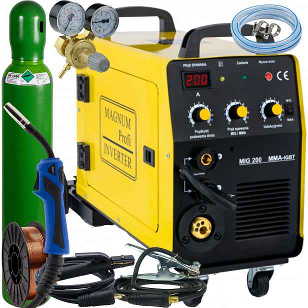 Svářečka Magnum Mig 200 Mma Kn Mig/mag Fcaw 200A 230V Igbt Invertor SADA4