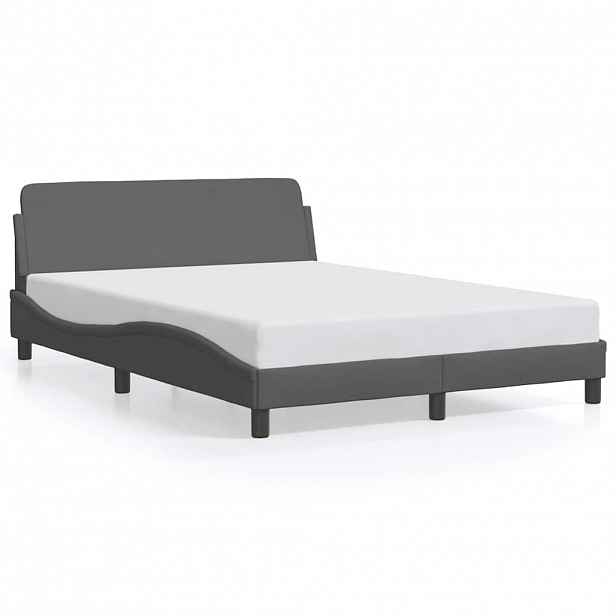 vidaXL Rám postele Dover tmavě šedá 120 x 200 cm textil