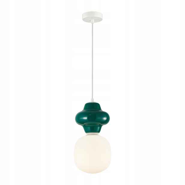 Závěsná lampa Art Deco Ø18 cm, zelená keramika, 1xE14 40W Italux