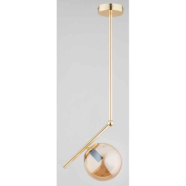 Závěsná lampa Glamour Zlatá Jantarová 1xE14 10W Liberty Salon Alfa