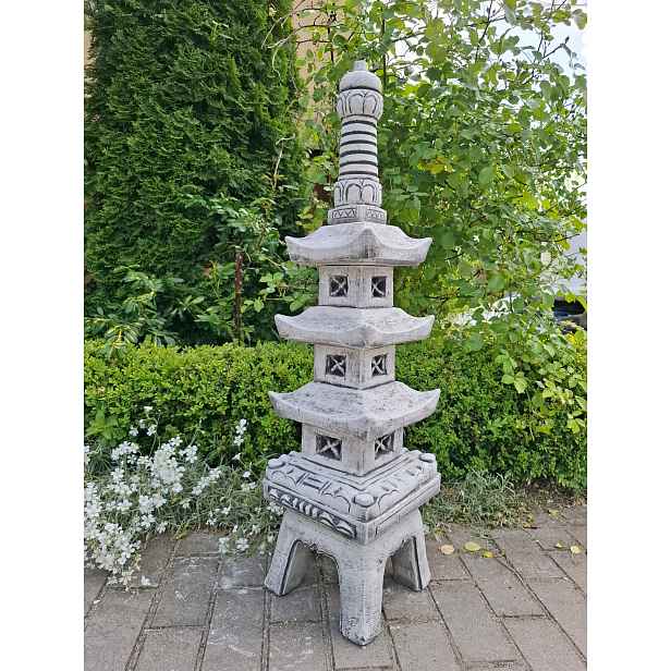 Betonová figurka Pagoda XL zahradní figurky Lampa dekorace japonská věž
