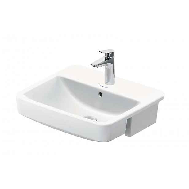 Duravit DuraStyle Basic - Umyvadlo 55x47 cm, s přepadem, otvor pro baterii, bílá 03765500002