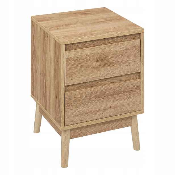 Noční Stolek Se 2 Zásuvkami Hnědá Z Mdf 40 x 40 x 50 CM Abana