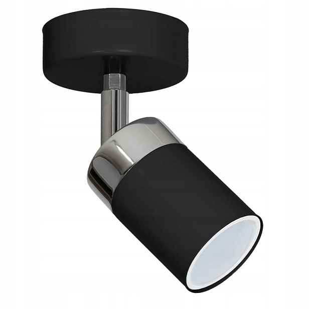 Stropní nástěnná lampa s trubicí, reflektorem, regulovatelným, černý chrom Milagro