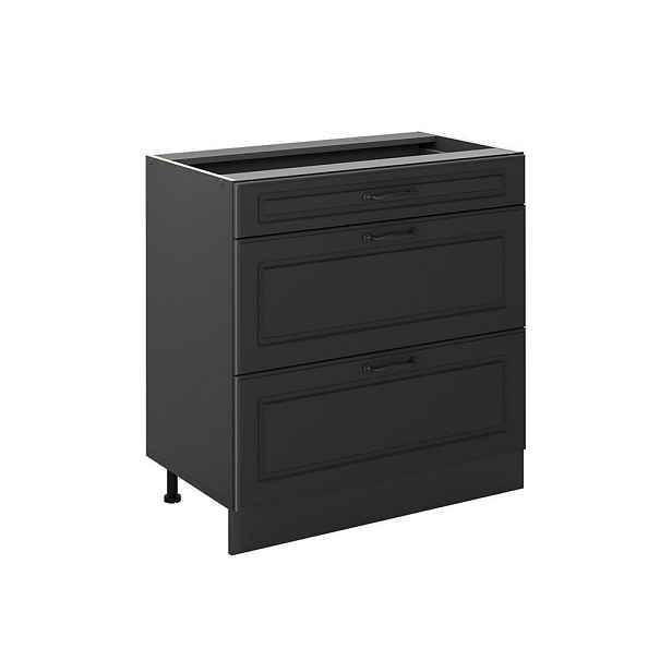 Vicco SPODNÍ SKŘÍŇKA KUCHYŇSKÉ LINKY R-Line, Antracitový venkovský dům/Antracit, 80 cm se 3 zásuvkami bez pracovní desky