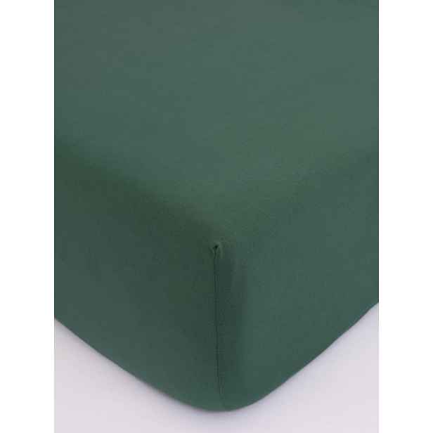 MKLuzkoviny.cz Jersey prostěradlo Classic 200 × 200 cm - tmavě zelené