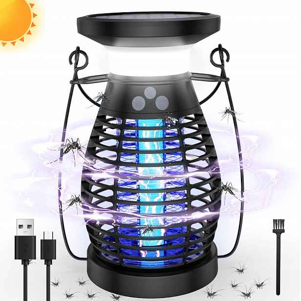 Solární Insekticidní Lampa Proti Komárům, Mouchám, Voděodolná Lampa, Uv Past