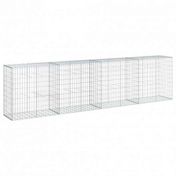 vidaXL Gabionový koš s víkem 400 x 50 x 100 cm pozinkované železo