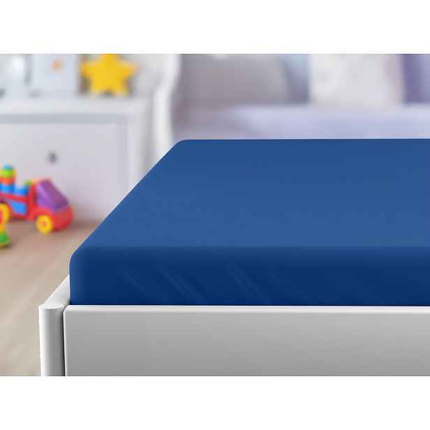 Jersey prostěradlo do dětské postýlky tmavě modré 60 x 120 cm