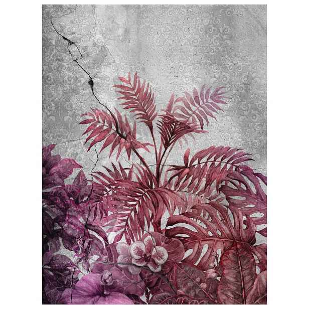 Fototapeta Flizelina Fialovo-růžové květy Tropický beton 184x254 lepidlo