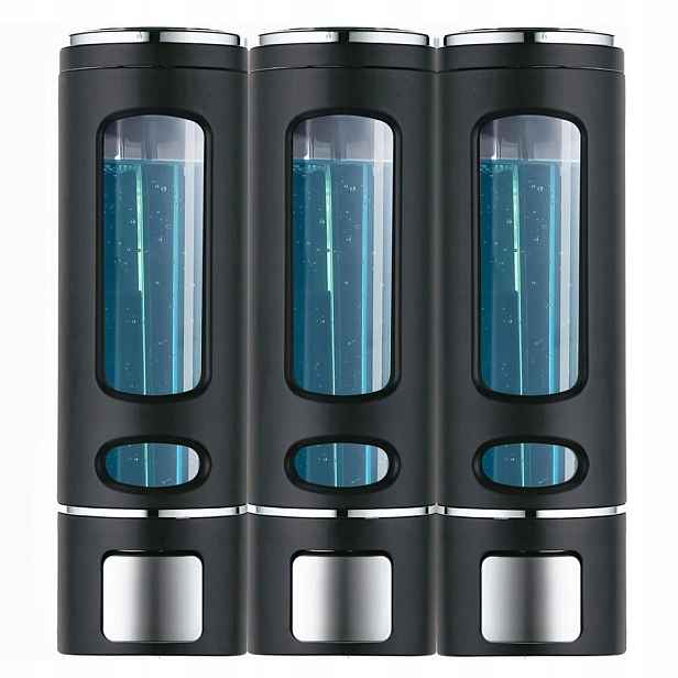 3x Ruční dávkovač bez vrtání 400 ml dávkovač Černý