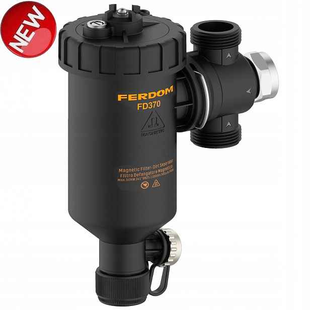Ferdom FD370 Magnetický filtr Separátor, Max. 50 kW, Podl. 1"x3 rotace 360st