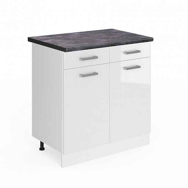 Vicco SPODNÍ SKŘÍŇKA KUCHYŇSKÉ LINKY R-Line Bílá vysoký lesk 80 cm , PD Antracit