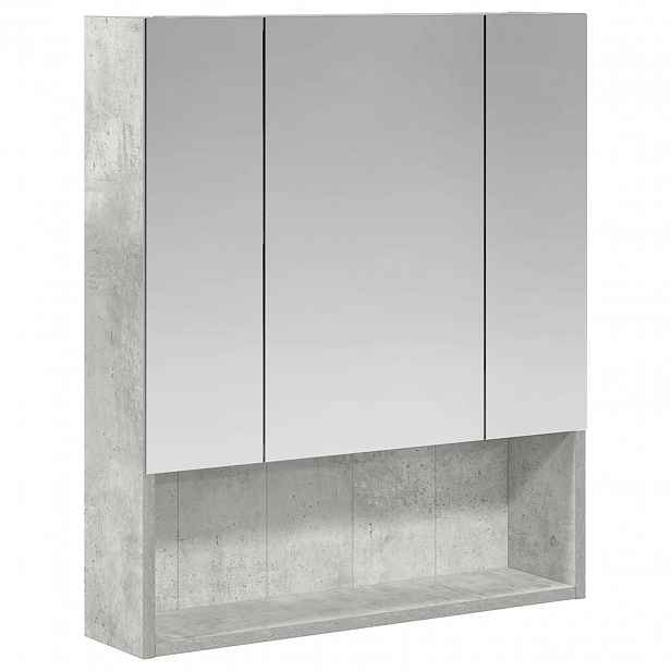 vidaXL Koupelnová zrcadlová skříň Betonově šedá 60 x 14.5 x 70 cm