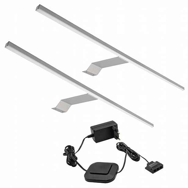 2x Led nástěnná lampa nad Zrcadlo Skříň Alu 6W Světlo Stella Napájecí zdroj 12W