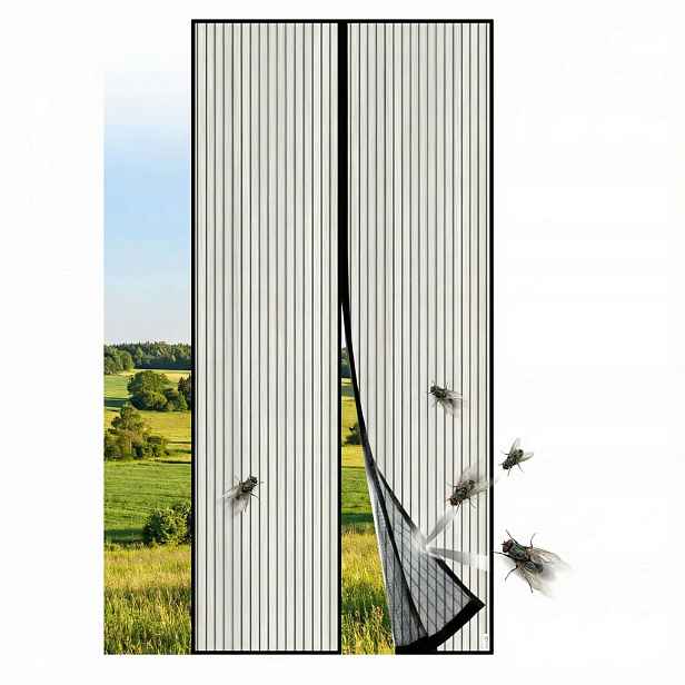 Apalus Moskytiéra Magnetická na dveře 110 x 210 cm závěs magnetická černá