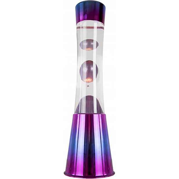 Lávová lampa magma Lava Lawa lampička kov/sklo LT0816 Stříbrná magmatická Fisu