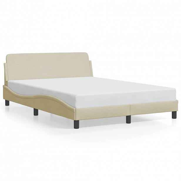 vidaXL Rám postele Dover krémový 120 x 200 cm textil