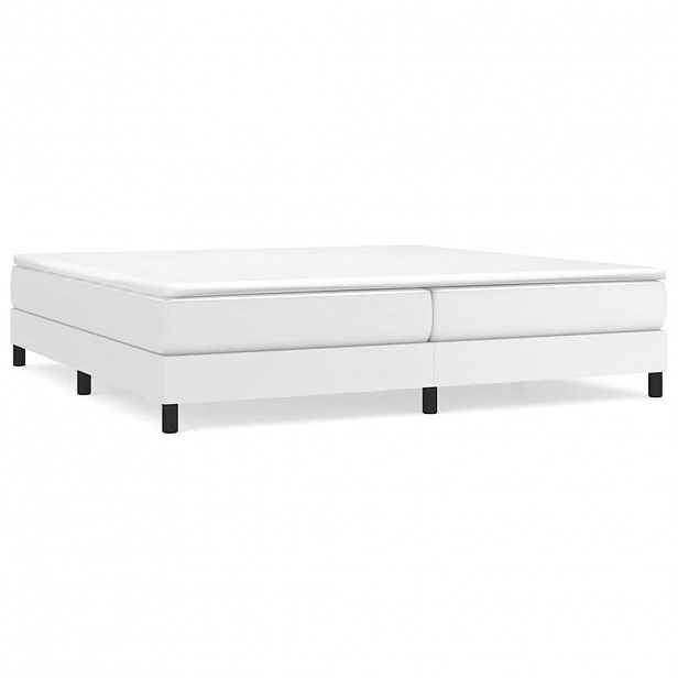vidaXL Rám postele s boxspringem bílá 200 x 200 cm umělá kůže