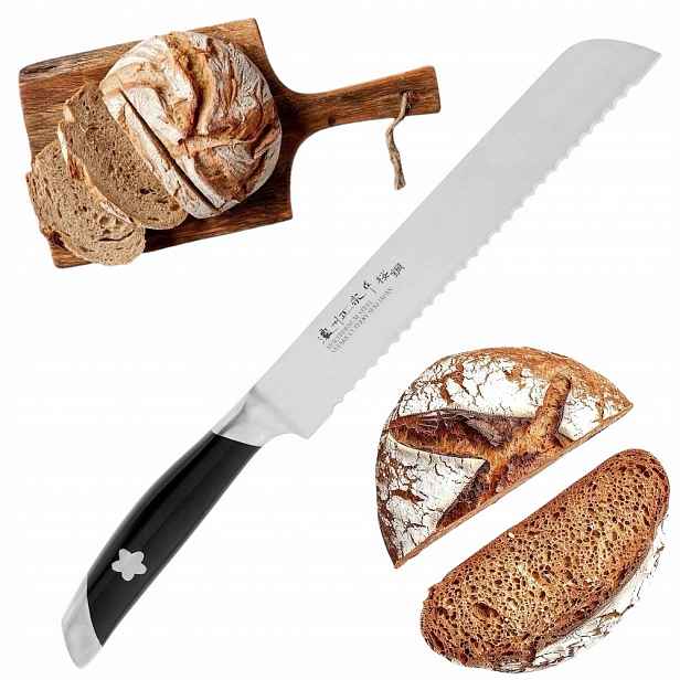 Satake Sakura japonský kuchyňský Nůž na chléb, rohlíky a pečivo 56 Hrc 20 cm