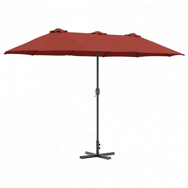 vidaXL Zahradní slunečník 370 x 197 x 239 cm Polyester a hliník