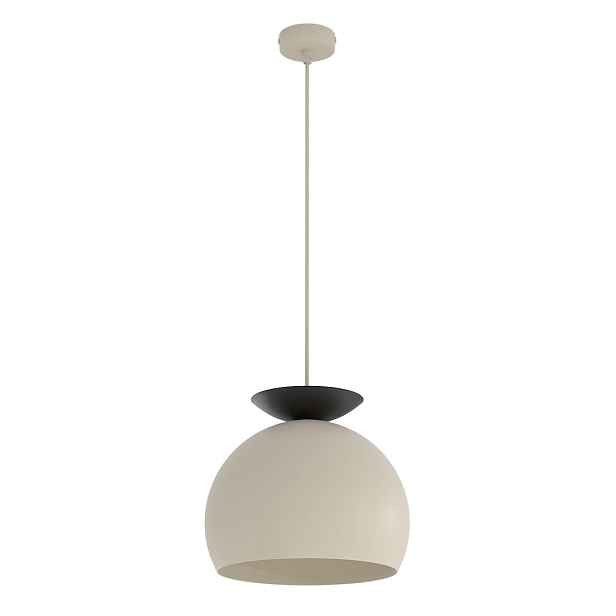 Závěsná lampa béžovo-černá s kulovým stínidlem E27 15W Geo Emibig