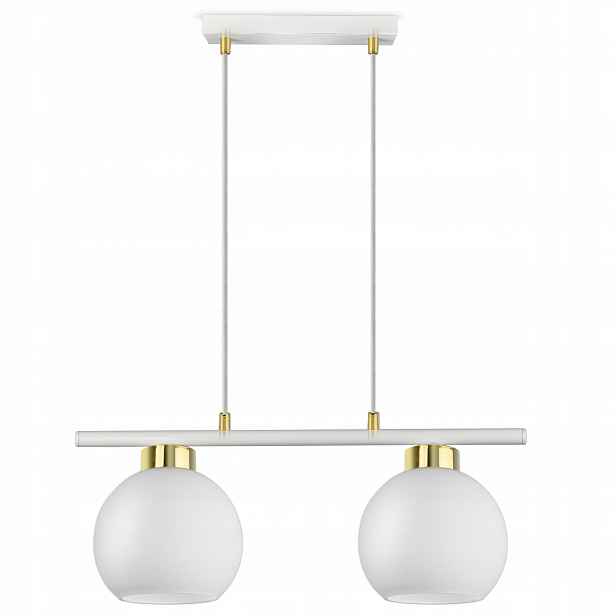 Závěsná stropní lampa Lustr Bílá Skleněné Koule Bílé Sklo BZR2 Led E27